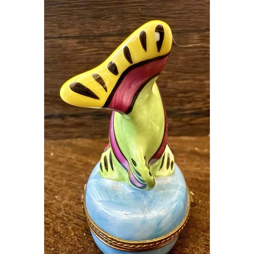 Limoges France Tropical Angel Fish Trinket Box LS Peint Main Hinged Handpainted